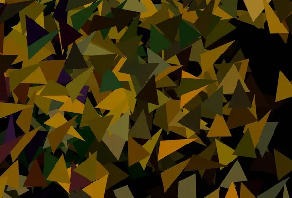 Donkergroene Gele Vectortextuur Met Driehoekige Stijl Prachtige Illustratie Met Driehoeken — Stockvector