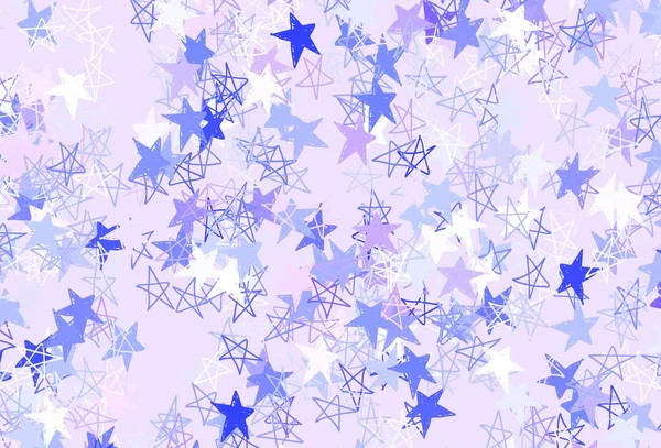 Rosa Claro Layout Vetor Azul Com Estrelas Brilhantes Glitter Ilustração — Vetor de Stock