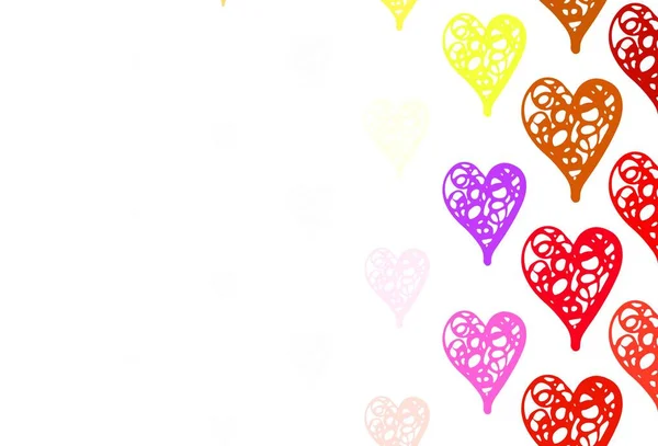 Fond Vectoriel Multicolore Clair Avec Des Cœurs Brillants Beau Cœur — Image vectorielle