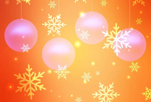 Világos Narancs Vektor Minta Karácsonyi Stílusban Színes Illusztráció Újév Karácsonyi — Stock Vector