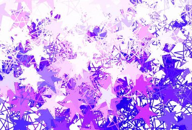 Renkli yıldızlı açık kırmızı vektör arkaplanı. Yıldızlı modern geometrik soyut çizim. Fütürist reklamlar ve kitapçıklar için şablon.