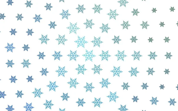 Ανοιχτό Μπλε Πράσινο Διάνυσμα Φόντο Όμορφες Νιφάδες Χιονιού Αστέρια Βαθμιδωτή — Διανυσματικό Αρχείο