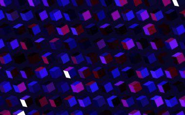 Koyu Mor, pembe çizgili vektör düzeni, dikdörtgenler. Renkli dikdörtgenleri olan bir resim. Reklamınız, posteriniz, afişiniz için en iyi tasarım.