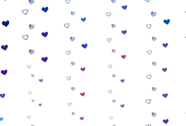 Light Blue Red Vector Background Shining Hearts Illustration Hearts Love — Stock Vector