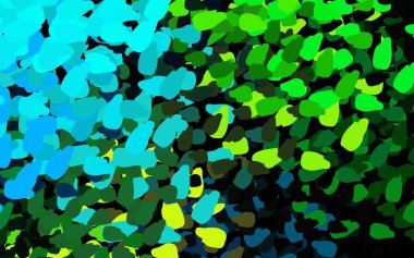 Koyu mavi, kaotik şekilli sarı vektör şablonu. Soyut tarzda rengarenk gradyan şekilleri olan bir resim. Web siteniz için basit tasarım.