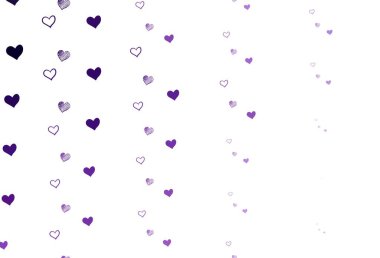 Açık Mor, karalama kalpli pembe vektör şablonu. Kalpli, karalama tarzında bulanık dekoratif tasarım. Evlilik hediyeleri için örnek, tebrikler..