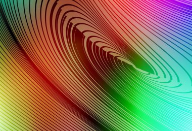 Eğri çizgileri olan ışık çok renkli vektör arkaplanı. Eğimli çizgileri olan zarif parlak bir illüstrasyon. Web siteniz için soyut tasarım.