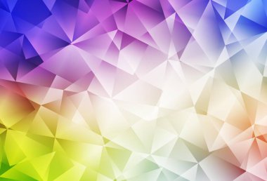 Işık çok renkli vektör eğimli üçgen deseni. Gradyanı olan üçgen geometrik örnek. Web siteniz için çokgen tasarım.