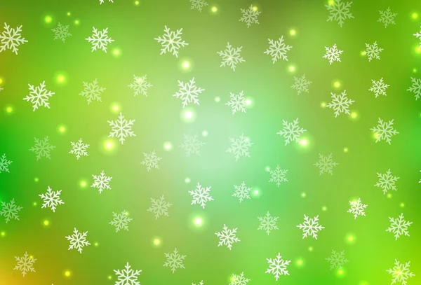 ライトグリーン クリスマススタイルの黄色のベクトルパターン カラフルなクリスマスのものと抽象グラデーションイラスト タイポグラフィのテンプレート — ストックベクタ