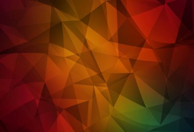 Koyu yeşil, kırmızı vektör soyut çokgen desen. Gradyanı olan zarif parlak çokgen çizimi. Bir markanın arkaplanı için desen.