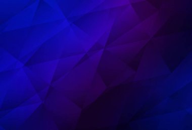 Koyu pembe, Mavi vektör çokgen çizimi. Üçgenli parlak renkli çizimler. Web siteniz için çokgen tasarım.