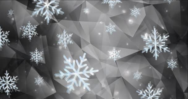 Abstract New Year Christmas Colorful Background Snowflakes — Stockvideo