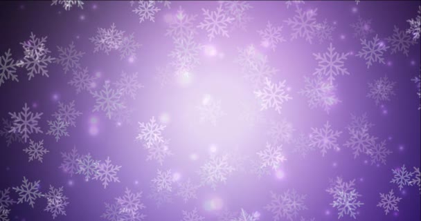 Resumen Año Nuevo Fondo Colorido Navidad Con Copos Nieve — Vídeo de stock