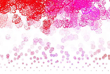 Açık pembe, soyut şekilli kırmızı vektör arkaplan. Rastgele şekillerle soyut tarzda dekoratif tasarım. Web siteniz için basit tasarım.