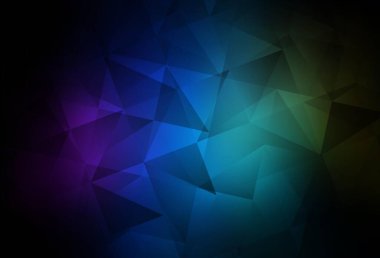 Dark Multicolor vektörü üçgen arkaplan parlıyor. Çokgen biçiminde, gradyan ile renkli çizimler. Cep telefonunun arka planının şablonu.