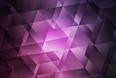 Koyu pembe vektör mozaik şablon. Üçgenlerden oluşan parlayan çokgen çizimler. Cep telefonunun arka planının şablonu.