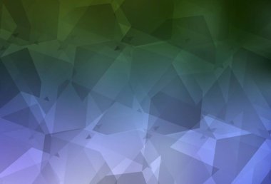 Açık pembe, kaotik poliotik şekilli yeşil vektör şablonu. Renkli rastgele şekillerle modern soyut illüstrasyon. İşiniz için en iyi akıllı tasarım.