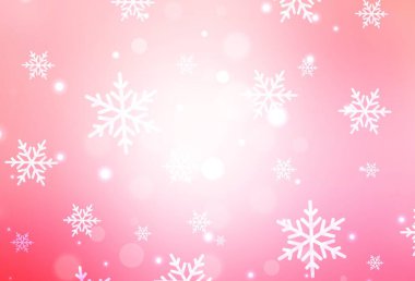 Açık Pembe, karnaval tarzında sarı vektör şablonu. Renkli Noel şeyleri ile soyut gradyan çizimi. Kitapçıklar, eğitim broşürleri.