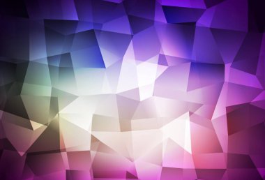 Koyu pembe, yeşil vektör soyut mozaik fon. Gradyanı olan üçgen geometrik örnek. Cep telefonunun arka planının şablonu.