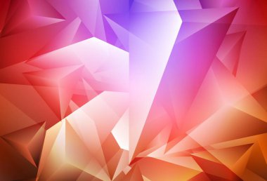 Koyu pembe, kırmızı vektör arka planı ve çokgen tarzı. Üçgen şekilli ışıltılı soyut çizimler. Kartvizitiniz için modern tasarım.