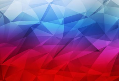 Açık Mavi, Kırmızı vektör soyut mozaik fon. Üçgenli modern soyut çizim. Web siteniz için yeni bir doku.