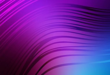 Açık Pembe, bükülmüş çizgileri olan mavi vektör arkaplanı. Soyut ve gradyan renkte renkli çizimler. Posterler ve afişler için iş tasarımı.