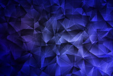 Çokgen tarzda koyu mor vektör arkaplan. Soyut üçgenli dekoratif tasarım. Duvar kağıtları için zarif tasarım.