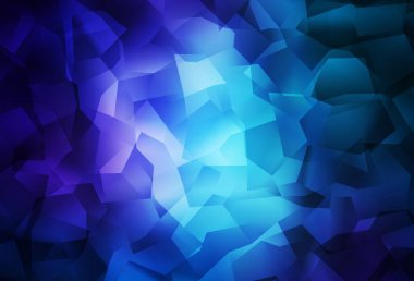 Koyu mavi üçgen mozaik arka plan. Üçgenlerden oluşan parlayan çokgen çizimler. Bir markanın arkaplanı için desen.