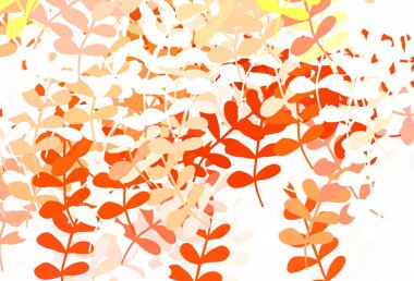 Açık kırmızı vektör, yapraklı zarif duvar kağıdı. Bulanık arkaplanda, gradyanı olan yapraklar. Web siteniz için Doodle tasarımı.
