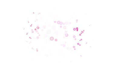Dairesel açık pembe vektör şablonu. Renkli su damlaları olan modern soyut çizimler. Güzel web siteleri için desen.