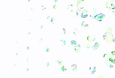 Açık yeşil, küreli sarı vektör deseni. Soyut arka planda bulanık kabarcıklar ve renkli gradyan. Poster ve web siteleri için tasarım.