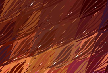 Koyu pembe, kıvrımlı çizgileri olan sarı vektör dokusu. Eğri şekilli yepyeni renkli bir tasvir. İş tasarımınız için şablon.