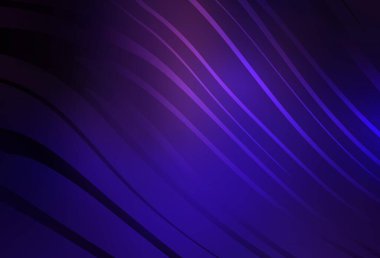 Koyu mor, pembe çizgili vektör düzeni. Soyut tarzda gradyan çizgilerle akıllı illüstrasyon. Posterler ve afişler için iş tasarımı.