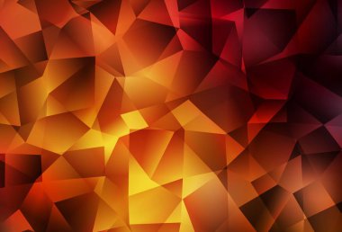 Koyu Turuncu vektör çokgen şablon. Çokgen soyut çizim ve gradyan. Web siteniz için çokgen tasarım.