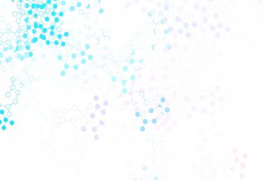Açık Pembe, Mavi vektör arka planı ve yapay zeka formları. Yapay zekanın bağlantı ve noktalarıyla soyut illüstrasyon. Bilim için desen, geleceksel tasarımlar..