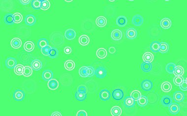 Açık mavi, benekli yeşil vektör arkaplan. Doğa tarzında bulanık halkaları olan güzel renkli çizimler. Güzel web siteleri için desen.