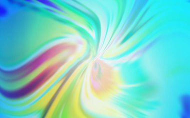 Açık mavi, bükülmüş çizgileri olan sarı vektör dokusu. Değişken çizgileri olan renkli geometrik örnek. İşiniz için yepyeni bir tasarım..