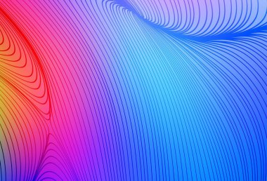 Açık mavi, çizgileri olan kırmızı vektör şablonu. Basit eğri biçiminde parlak renkli bir illüstrasyon. Marka kitabı için şık bir desen.