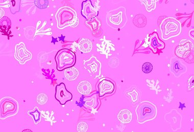 Kaotik şekilli açık pembe vektör şablonu. Soyut tarzda rengarenk gradyan şekilleri olan bir resim. Bir cep telefonu için arka plan.