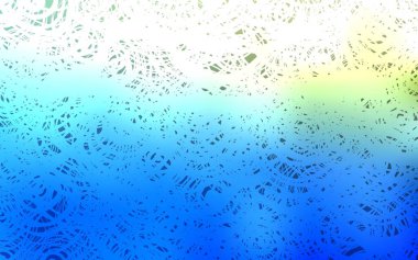 Açık mavi, yeşil vektör soyut karalama duvar kağıdı. Güllerle bulanık şekilli yaratıcı illüstrasyon. Desen boyama kitapları ve çocuklar için sayfalar için kullanılabilir..