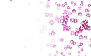 Küreli açık pembe vektör deseni. Doğa tarzında renkli baloncuklu soyut illüstrasyon. Duvar kağıtlarının dokusu için desen.