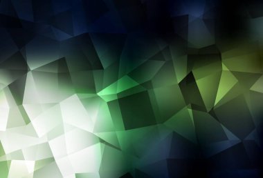 Koyu yeşil vektör soyut mozaik zemin. Zarif üçgenleri olan soyut çizimler. Bir markanın arkaplanı için desen.