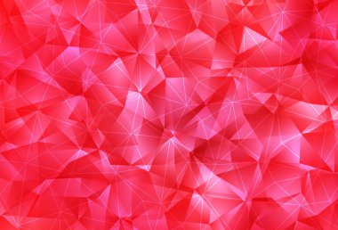 Üçgenli açık kırmızı vektör arkaplanı. Üçgen şekilli ışıltılı soyut çizimler. İniş sayfası için modern şablon.