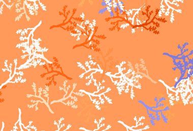 Açık Kahverengi vektör zarif arka plan ve sakura. Yapraklar ve dallarla bulanık şekilli yaratıcı illüstrasyon. Markan için şık bir model..