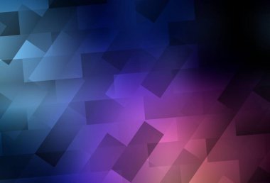 Koyu mavi, kırmızı vektör deseni kare şeklinde. Renkli dikdörtgenleri olan bir resim. Şablon bir arkaplan olarak kullanılabilir.