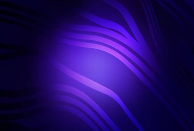 Koyu mor çizgili vektör düzeni. Kavisli çizgilerden oluşan parlak bir illüstrasyon. Web siteniz için soyut tasarım.