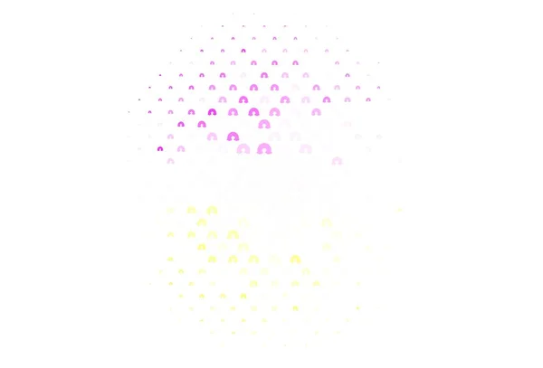 Rosa Chiaro Modello Vettoriale Giallo Con Segni Arcobaleno Simboli Colorati — Vettoriale Stock