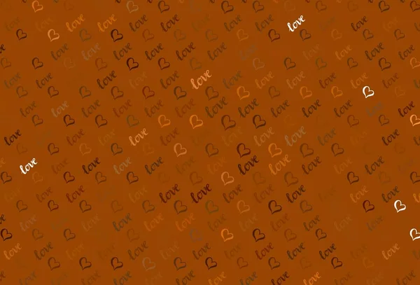 Темно Оранжевый Вектор Обратного Хода Сладкими Сердцами Декоративный Дизайн Сердечками — стоковый вектор