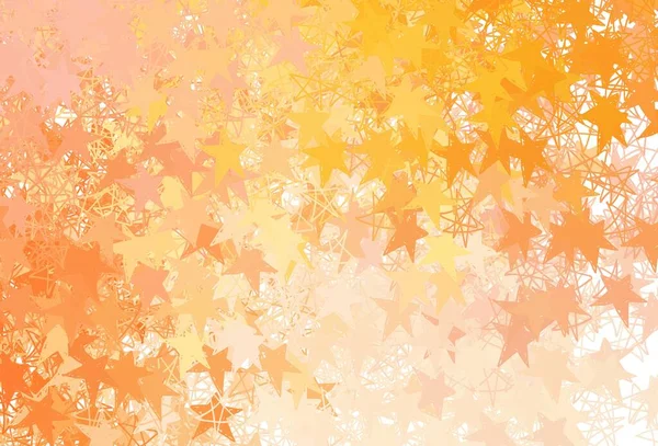 Light Orange Vector Pattern Christmas Stars Stars Blurred Abstract Background — Vettoriale Stock