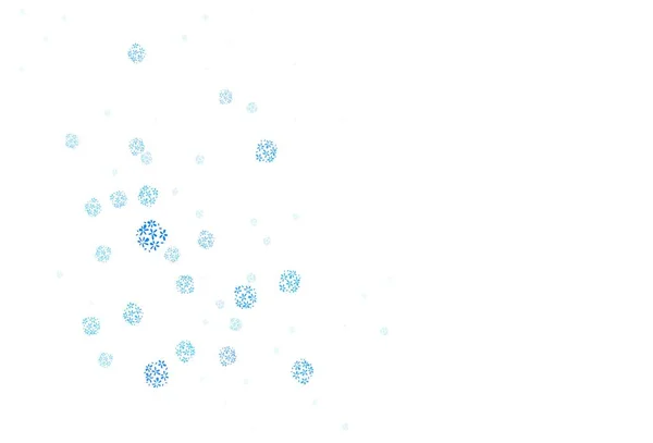 Cahaya Tata Letak Doodle Blue Vektor Dengan Daun Ilustrasi Berwarna - Stok Vektor